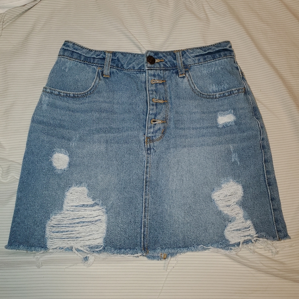 Forever 21 distressed Jean Skirt